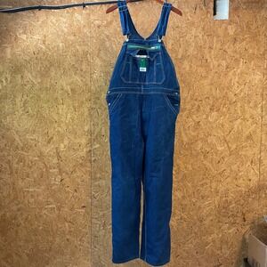 Liberty Overalls Bib Denim Mens 34x30 Blue Workwear Carpenter Straight Leg